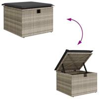 6-delige Loungeset met kussens poly rattan lichtgrijs - thumbnail