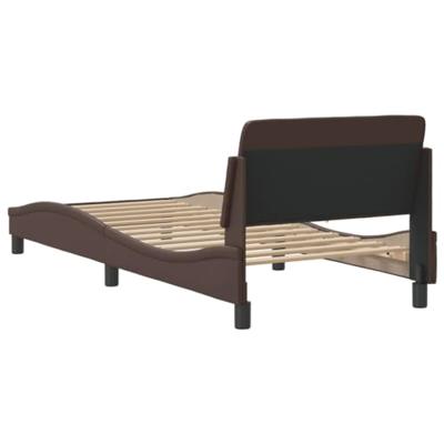Bedframe met hoofdbord kunstleer bruin 80x200 cm Bedframe met hoofdbord kunstleer bruin 80x200 cm
