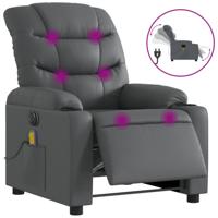 Massagestoel verstelbaar elektrisch kunstleer grijs - thumbnail