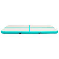VidaXL Gymnastiekmat met pomp opblaasbaar 300x100x15 cm pvc groen - thumbnail