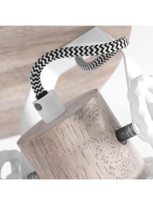 Steinhauer Industriële plafondlampGearwood 3-lichts wit met hout - 3063W