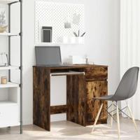 Bureau 86x49x76 cm spaanplaat gerookt eikenkleurig - thumbnail