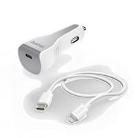 Hama auto-oplaadset lightning power delivery (pd) 30w wit - thumbnail
