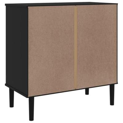Dressoir SENJA rattan-look 80x40x80 cm massief grenenhout zwart Dressoir SENJA rattan-look 80x40x80 cm massief grenenhout zwart