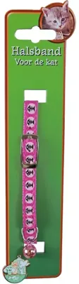 Kattenhalsband nylon visgraat, roze