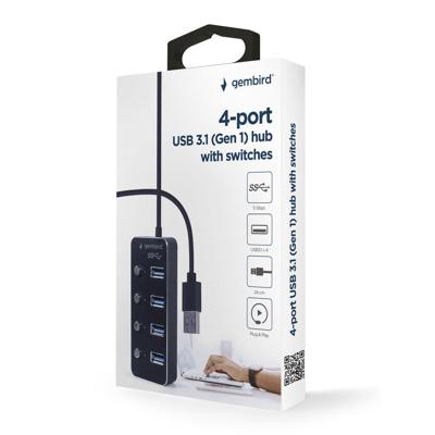 4 poorts USB 3.1 (Gen 1) hub met voeding