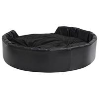 VidaXL Hondenmand 99x89x21 cm pluche en kunstleer zwart - thumbnail