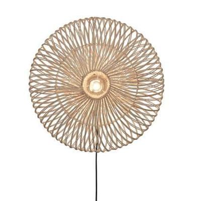 GOOD&MOJO Wandlamp 'Zanzibar' Rotan, 55cm, kleur Wit