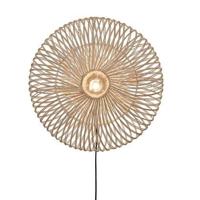 GOOD&MOJO Wandlamp 'Zanzibar' Rotan, 55cm, kleur Wit - thumbnail