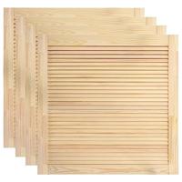 VidaXL Kastdeuren met lamellen 4 st 39,5x39,4 cm massief grenenhout - thumbnail