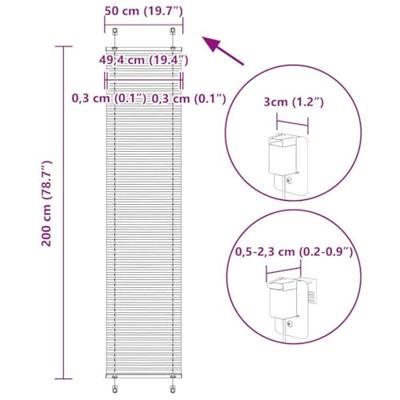 Pliss rolgordijn 50x200 cm stofbreedte 49,4 cm polyester zwart