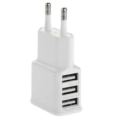 5V 2A EU stekker 3 USB oplader Adapter voor iPhone / Samsung / HTC / Huaweiwit