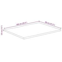 Tafelblad met natuurlijke rand 100x80x3,8 cm massief mangohout - thumbnail