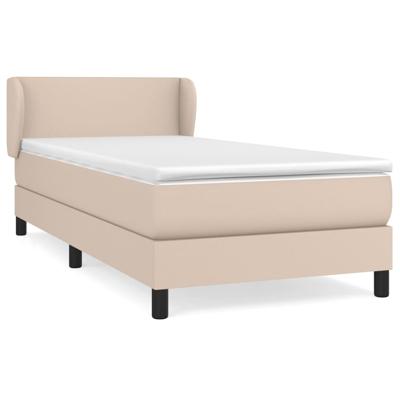 Boxspring met matras kunstleer cappuccinokleurig 140x190 cm