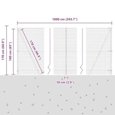 VidaXL Afrasteringspaal grijs 10 x 1,6 m (25 x 25 mm gaas) VidaXL Afrasteringspaal grijs 10 x 1,6 m (25 x 25 mm gaas)