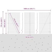 VidaXL Afrasteringspaal zilver 10 x 1,6 m (25 x 25 mm gaas) staal - thumbnail