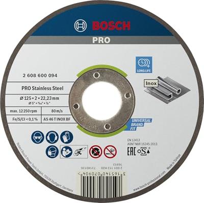 Bosch Accessories 2608600094 2608600094 Doorslijpschijf recht 125 mm 1 stuk(s) Staal Bosch Accessories 2608600094 2608600094 Doorslijpschijf recht 125 mm 1 stuk(s) Staal