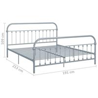 Bedframe metaal grijs 180x200 cm - thumbnail