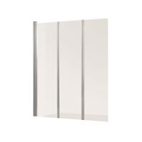 Badwand VM Go Malia 3-delig 130x140cm Scharnierend Chroom Profiel 5mm Veiligheidsglas - thumbnail