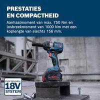 Bosch Professional GDS 18V-750 C 06019L9000 Accu-slagmoersleutel 18 V - thumbnail