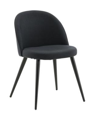 Nohr Eetkamerstoel 'Amon' stof, kleur Zwart