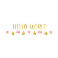 2 Slingers Hello World Roze/Goud - thumbnail