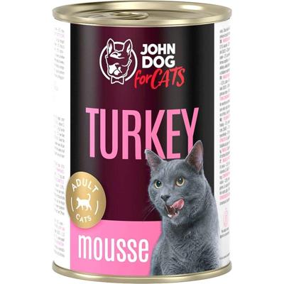 JOHN DOG Mousse Turkey - nat kattenvoer - 400g