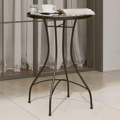 Bistrotafel mozaek 50x70 cm keramiek zwart en wit Bistrotafel mozaek 50x70 cm keramiek zwart en wit