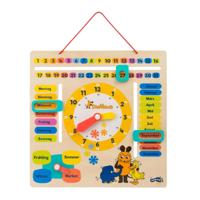 Educatief bord voor kinderen DIE MAUS met klok en kalender SMALL FOOT® meerkleurig - thumbnail