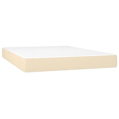 Boxspring met matras en LED stof crèmekleurig 140x190 cm - thumbnail