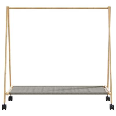 VidaXL Kledingrek met schappen en wielen 106x34x106,5 cm bamboe