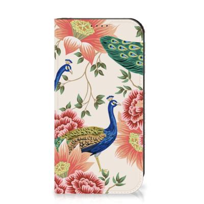 Smartphone hoesje voor iPhone 15 Pro Pink Peacock