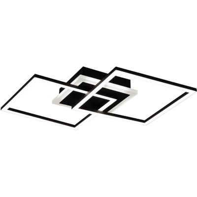 LED Plafondlamp 25W Dimbaar Warm Wit 3000K - Vierkant Mat Zwart Aluminium