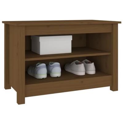 Schoenenkast 70x38x45,5 cm massief grenenhout honingbruin