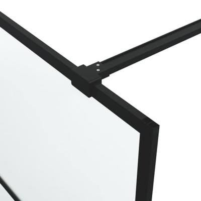 Inloopdouchewand 90x195 cm mat ESG-glas zwart