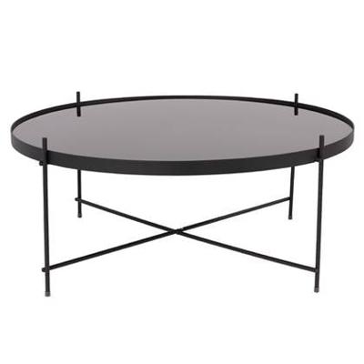 Zuiver Ronde Salontafel 'Cupid' Glas, 82cm, kleur Zwart Zuiver Ronde Salontafel 'Cupid' Glas, 82cm, kleur Zwart