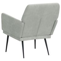 Fauteuil 62x79x79 cm fluweel lichtgrijs - thumbnail