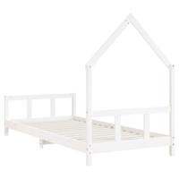 Kinderbedframe 90x190 cm massief grenenhout wit - thumbnail