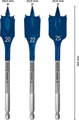 Bosch Accessories 2608900331 Hout-freesboorset 20 mm, 22 mm, 25 mm Gezamenlijke lengte 152 mm Zeskant schacht 3 stuk(s) - thumbnail