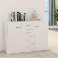 Dressoir 88x30x65 cm bewerkt hout wit - thumbnail