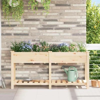 Tuin Bloempot Beige 161,5 x 45 x 76,5 cm Massief Vurenhout