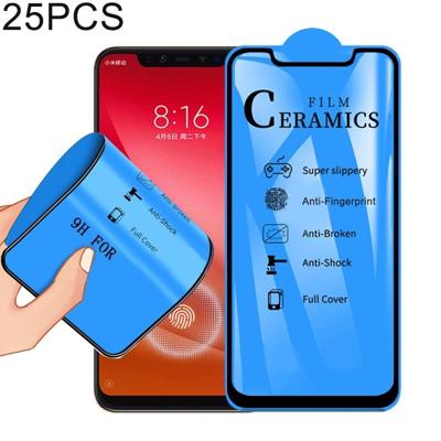 25 stuks 2.5 D volledige lijm volledige cover keramiek film voor Xiaomi Mi 8 Explorer vingerafdruk ontgrendelen wordt ondersteund