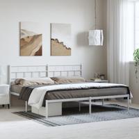 Bedframe met hoofdbord metaal wit 183x213 cm - thumbnail