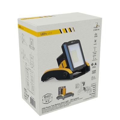 LED's Work 18V Draadloze LED Werklamp 2900 - Werkt op accu van Makita, Bosch, Dewalt, Milwaukee, Metabo - IP54