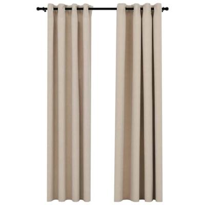 VidaXL Gordijnen linnen-look verduisterend ogen 2 st 140x225 cm beige VidaXL Gordijnen linnen-look verduisterend ogen 2 st 140x225 cm beige