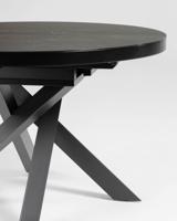 Kave Home Uitschuifbare Ronde Eettafel 'Vashti' 120-160 x 120cm, kleur Zwart Marmer - thumbnail