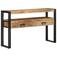 Wandtafel met lade Bruin 120 x 33 x 75 cm massief mangohout - thumbnail