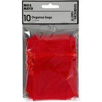 Creativ Company Organza zakjes, afm 7x10 cm, rood, 10 stuk/ 1 doos - thumbnail