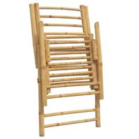 Tuinstoelen 6 st inklapbaar met kussens bamboe donkergrijs - thumbnail
