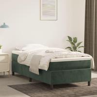 Boxspring bed 100x200 cm fluweel donkergroen - thumbnail